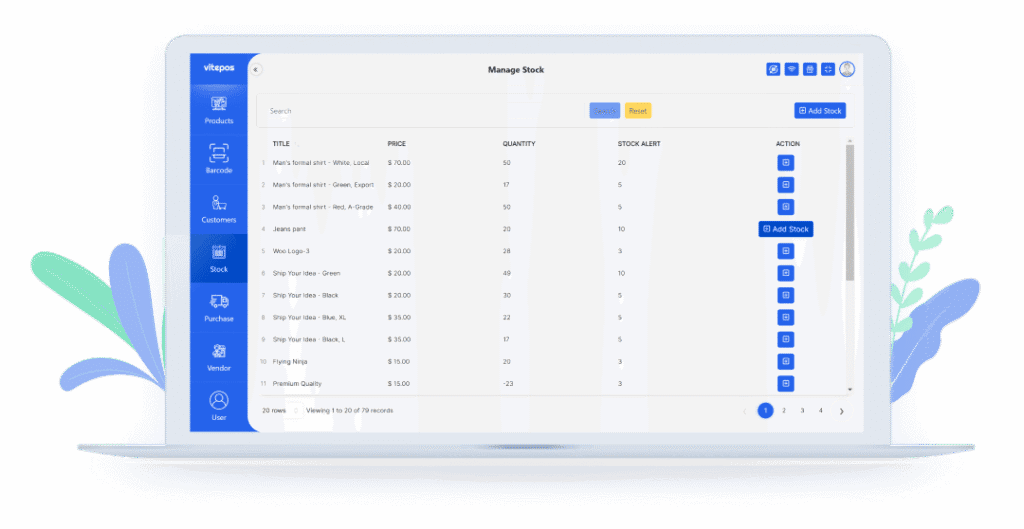 WebPOSz Stock Management